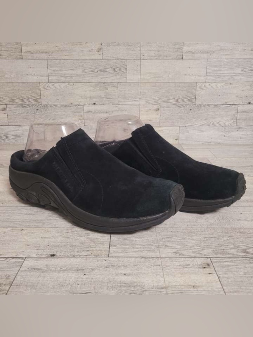 Men's Merrell Jungle Moc Black Suede Leather Slide Mules Size 8
